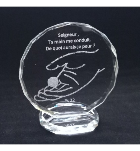 Cadre/semi-cristal - Seigneur, Ta main me conduit … PS 22 (92x78mm)