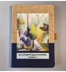 Carnet A5 liège et toile Bleu foncé, 2 Corinthiens 3 : 17