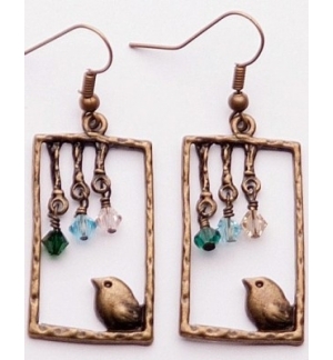 Boucles d'oreilles - Liberté verte ou rose