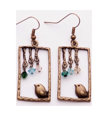 Boucles d'oreilles - Liberté verte ou rose