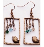 Boucles d'oreilles - Liberté verte ou rose