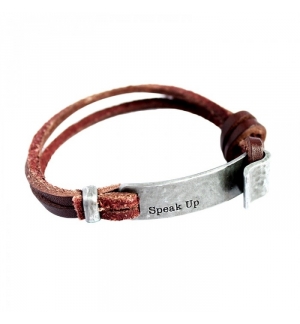 Bracelet - Parole et cuir 20 cm