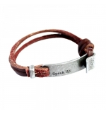 Bracelet - Parole et cuir 20 cm