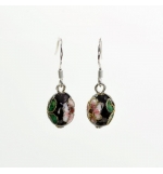 Boucles d'oreilles - Fleur de perle noire
