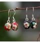 Boucles d'oreilles - Fleur de perle noire