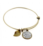 Bracelet - Parole couleur bronze avec verset pendant