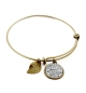 Bracelet - Parole couleur bronze avec verset pendant