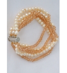 Bracelet - Perles fumées et nacre