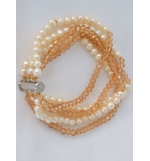 Bracelet - Perles fumées et nacre