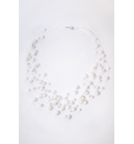 Collier - Cascade de perles blanches