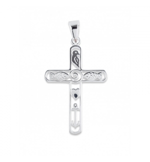 Pendentif croix et symboles