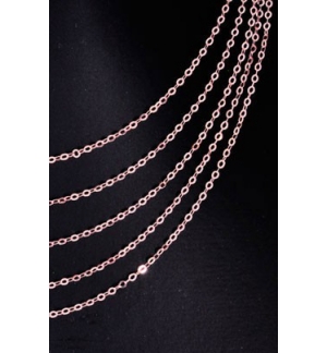 Chaîne gourmette 60cm - laiton/3µm Plaqué Or rosé