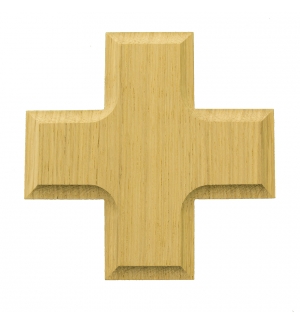 Croix - chêne/bord - 10x10cm