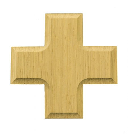 Croix - chêne/bord - 10x10cm