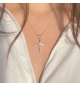 Pendentif croix filigrane argent et cristal Zirconium