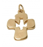 Croix pendentif avec colombe/doré - 27x18mm