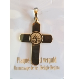 Pendentif croix Arbre de vie argent 925%  Plaqué-or 3um