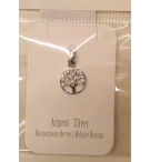 Pendentif 'Arbre de Vie' avec pierres zircone blanc - 14mm 