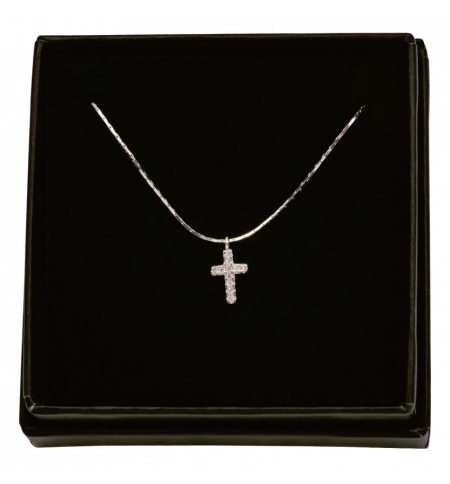 Collier « Croix » argent zirconium
