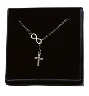 Collier « Croix » argent avec symbole de l'infini