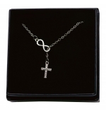 Collier « Croix » argent avec symbole de l'infini