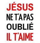 Autocollant Jésus ne t'a pas oublié il t'aime 7.5x10 cm 