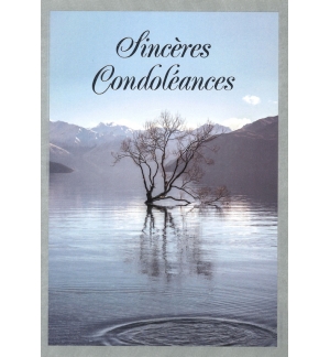 Carte double Sincères Condoléances - 12x17cm/cello+enveloppe