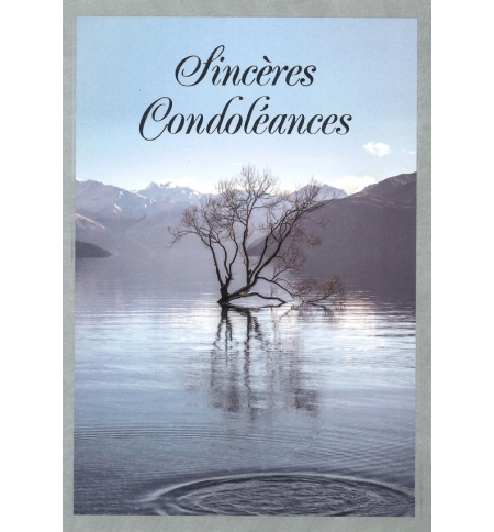 Carte double Sincères Condoléances - 12x17cm/cello+enveloppe