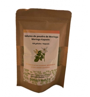 150 Gélules de poudre de feuilles de Moringa Oleifera - Agriculture régénératric