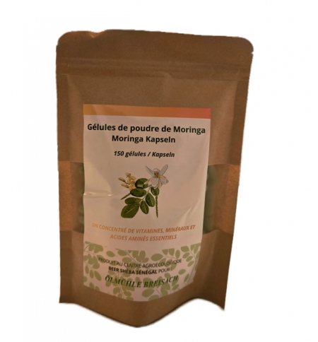 150 Gélules de poudre de feuilles de Moringa Oleifera - Agriculture régénératric