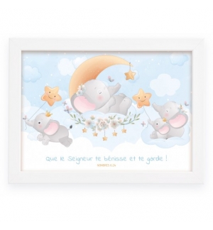 Cadre poster enfant Eléphanteau