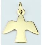 Pendentif colombe/pleine argent 925% Plaqué Or 3um 17x20 mm
