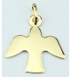 Pendentif colombe/pleine argent 925% Plaqué Or 3um 17x20 mm