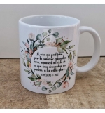 Tasse brillante couronne fleurs Ephesiens 3 : 20-21