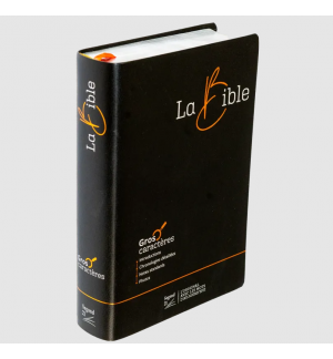 Bible Segond 21, gros caractères couverture souple noire en fibrocuir, tranche a