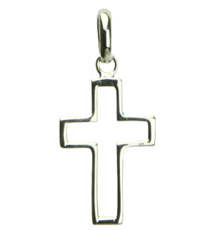 Croix découpé - Argent 925‰ rhodié (12x18mm)
