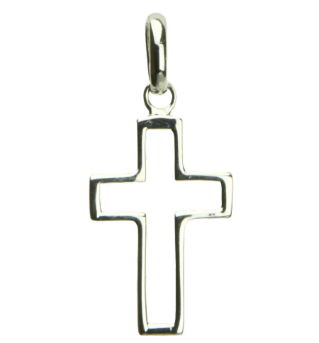 Croix découpé - Argent 925‰ rhodié (12x18mm)