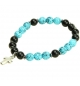 Bracelet - élastique/croix - bleu