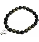 Bracelet - élastique/croix - noir/or