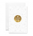 Carte Double Baptême Rond doré sur fond blanc