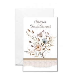 Mignonette Condoléances Bouquet de fleurs et bandeau 