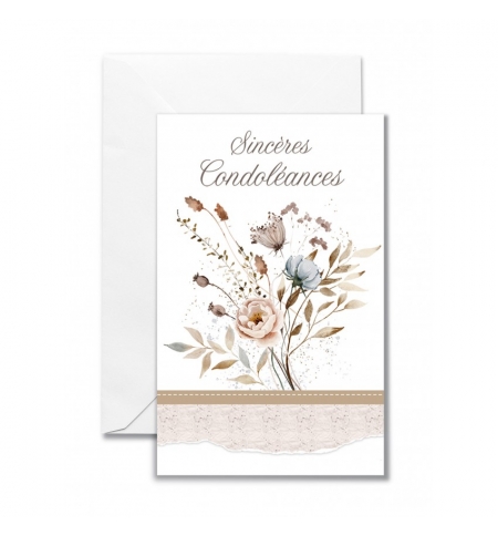 Mignonette Condoléances Bouquet de fleurs et bandeau 