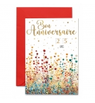 Carte double Bon Anniversaire Champ de Coton Multicolore