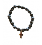 Bracelet - élastique/ematite + perle