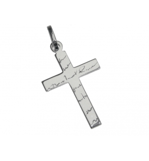 Croix travaillée- Argent 925‰ rhodié (18x26mm)