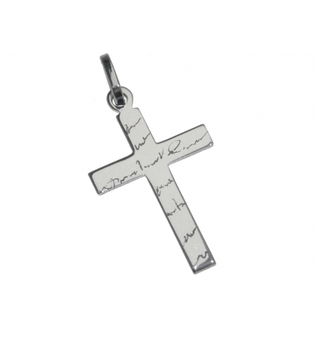 Croix travaillée- Argent 925‰ rhodié (18x26mm)