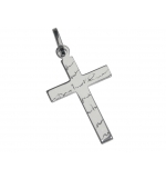 Croix travaillée- Argent 925‰ rhodié (18x26mm)