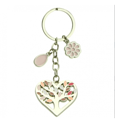 Porte-clef Coeur/ADV - métal/émaille (100x40mm)