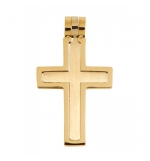 Pendentif croix en acier inoxydable en deux parties