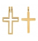 Pendentif croix en acier inoxydable en deux parties